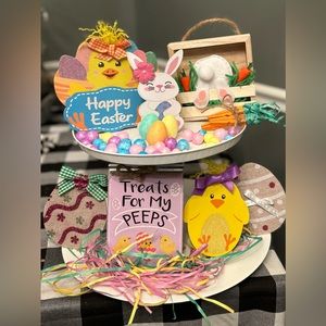 All Easter Decor on this tray $45. The tray is not included.